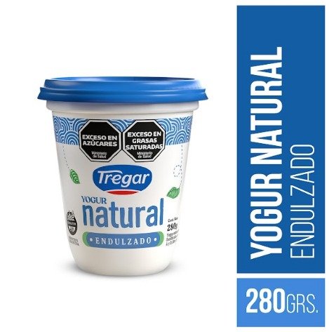 Yogur Ent. Natural Endulzado x 280 Gr. Tregar